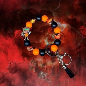 Stranger Things Lucas Sinclair Beaded Wristlet Keychain